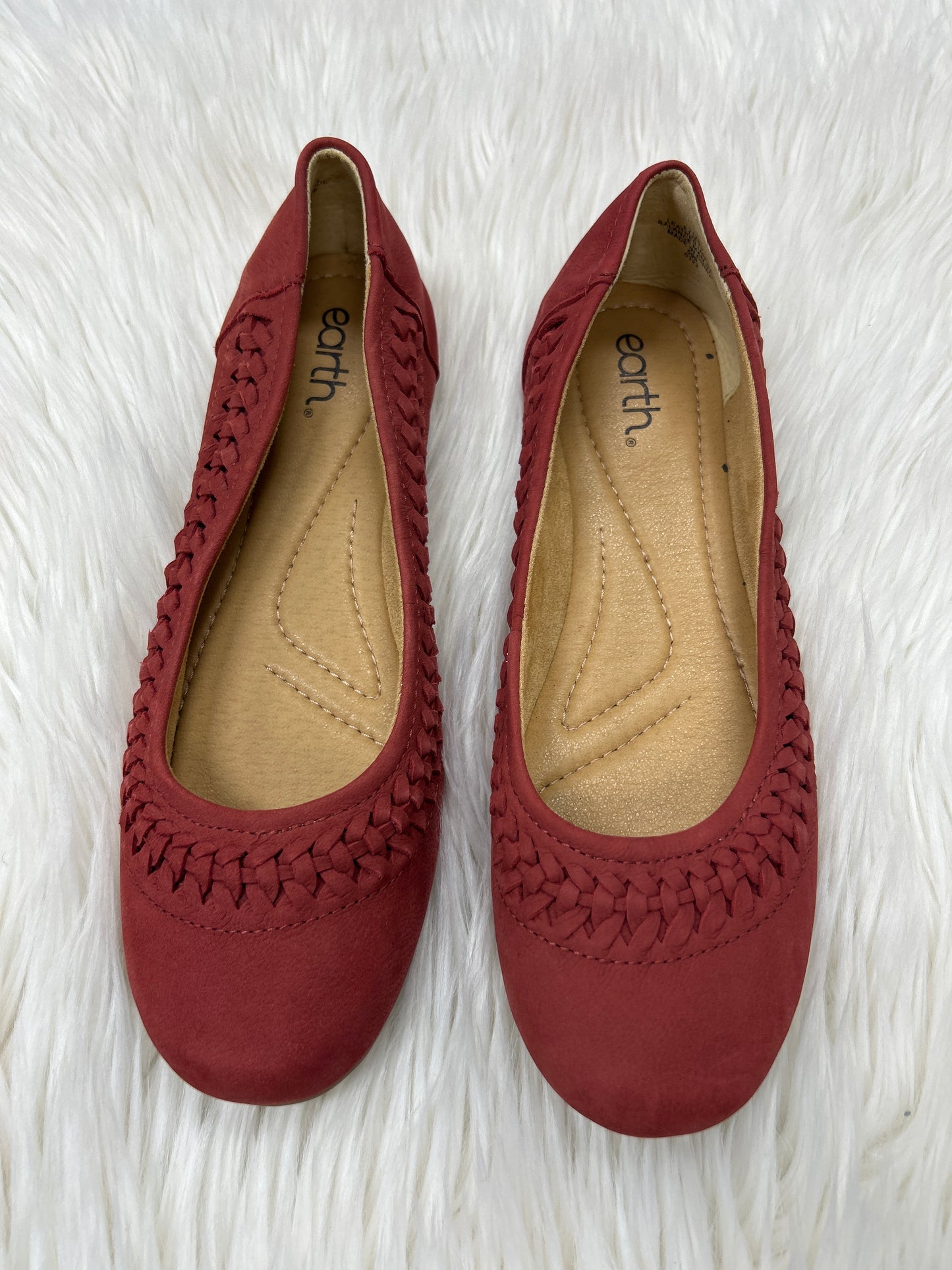Shoes Flats By Earth In Red, Size:11