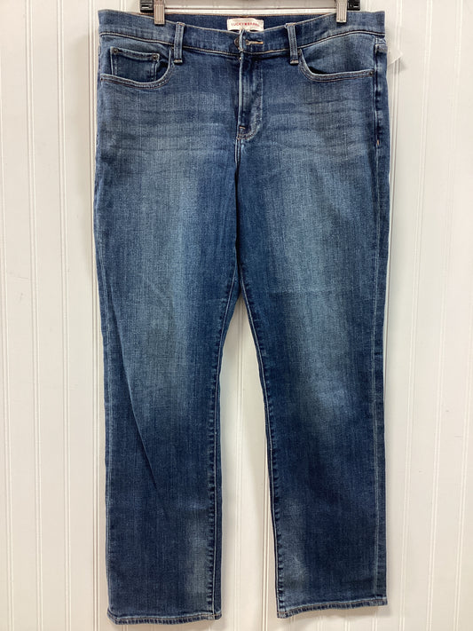 Jeans Straight By Lucky Brand In Blue Denim, Size:14