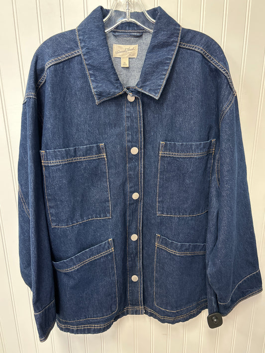 Jacket Denim By Universal Thread In Blue Denim, Size:1X