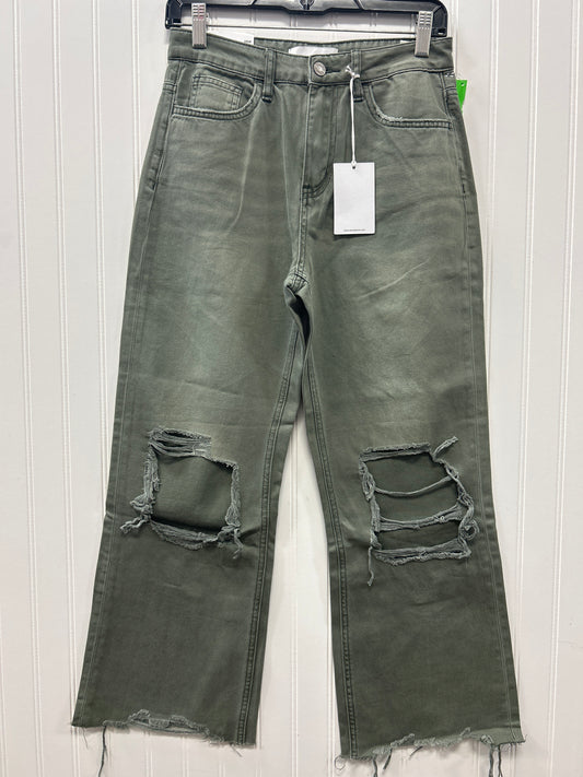 Jeans Straight By Vervet In Green Denim, Size:2 NWT