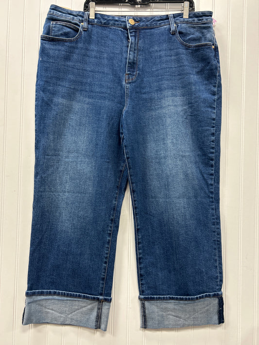 Jeans Straight By Kut In Blue Denim, Size:18