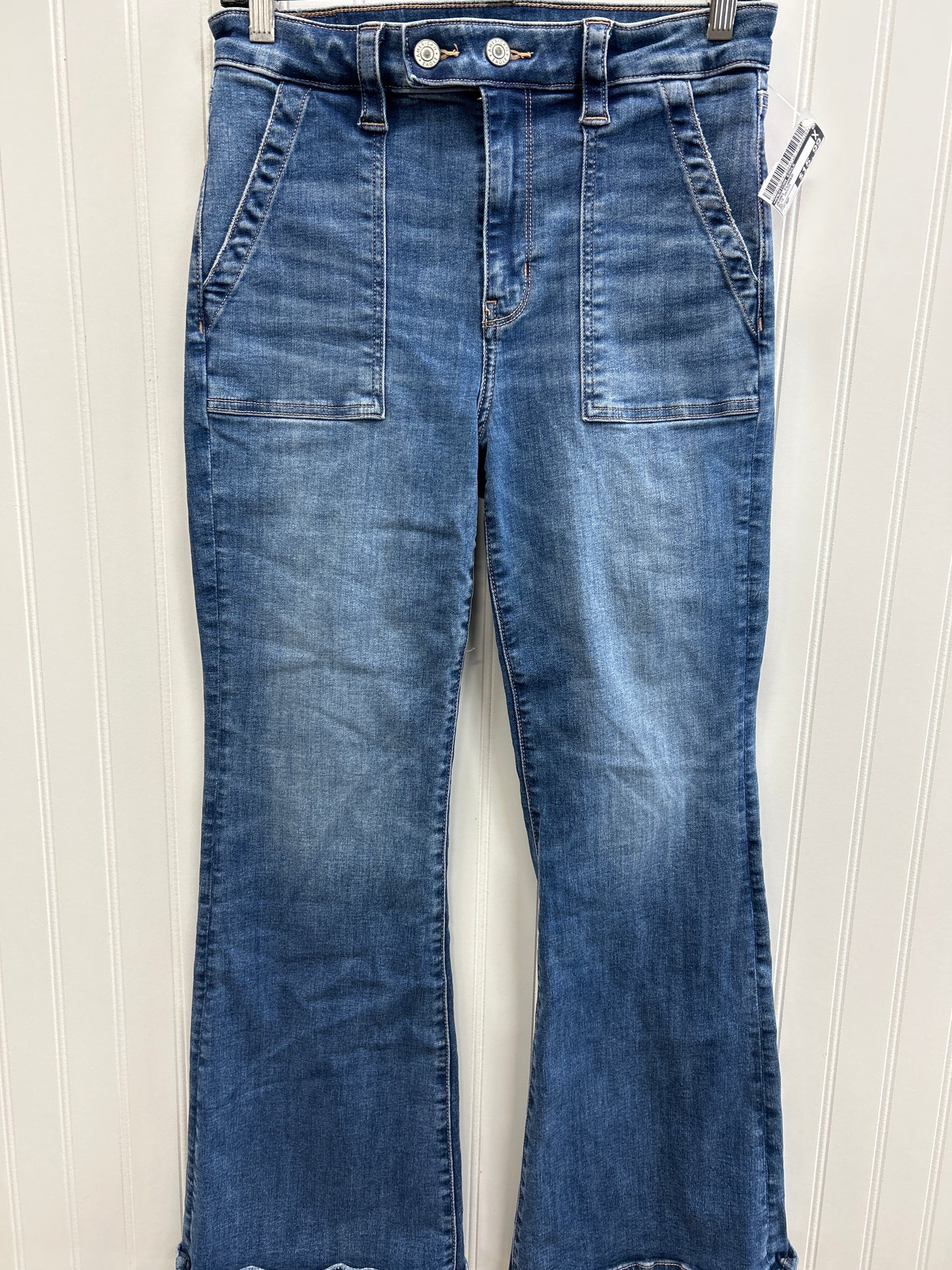 Jeans Flared By American Eagle In Blue Denim, Size:6P
