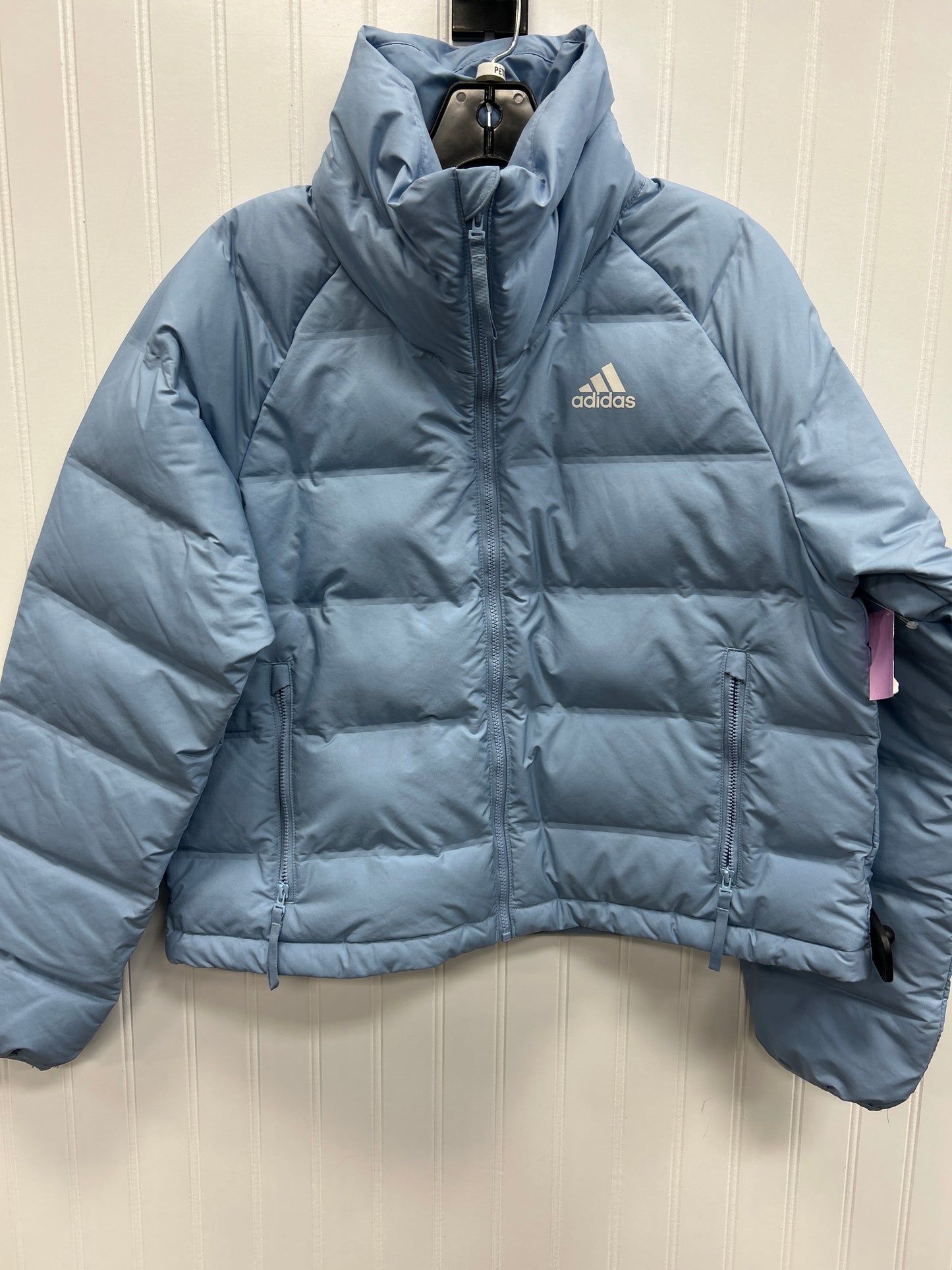 Coat Puffer & Quilted By Adidas In Blue, Size:Xs