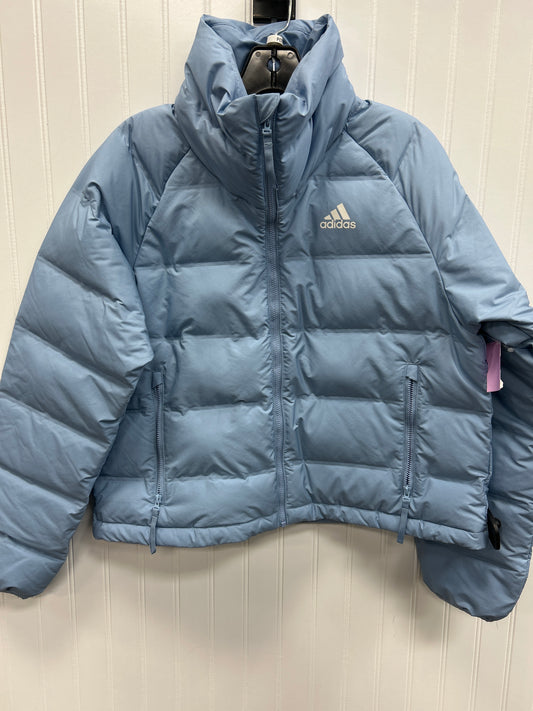 Coat Puffer & Quilted By Adidas In Blue, Size:Xs