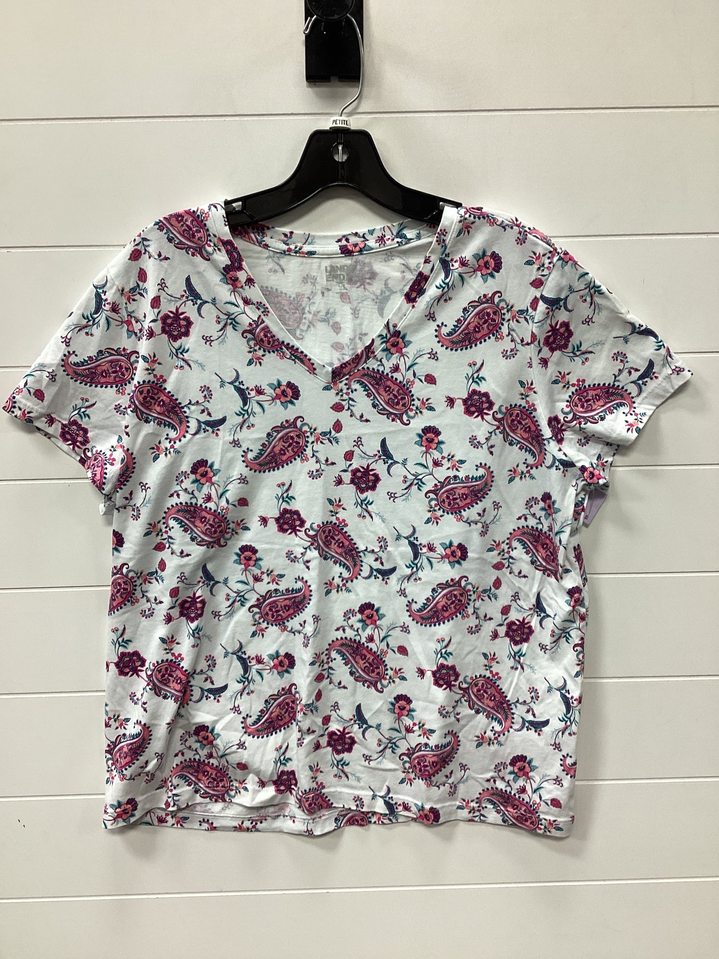 Top Ss By Lands End In White, Size:Lp