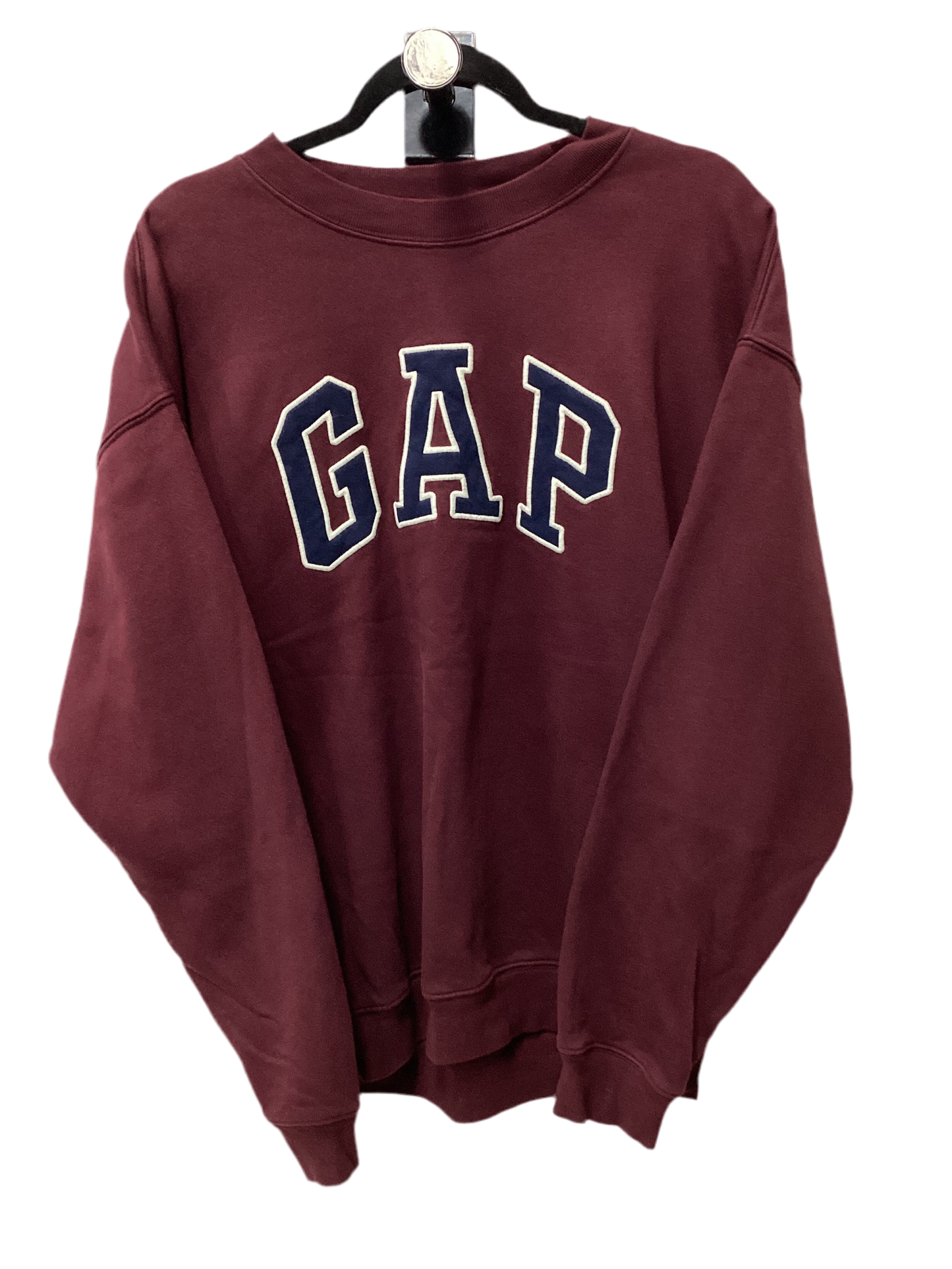 Sweatshirt Crewneck By Gap In Maroon, Size:L