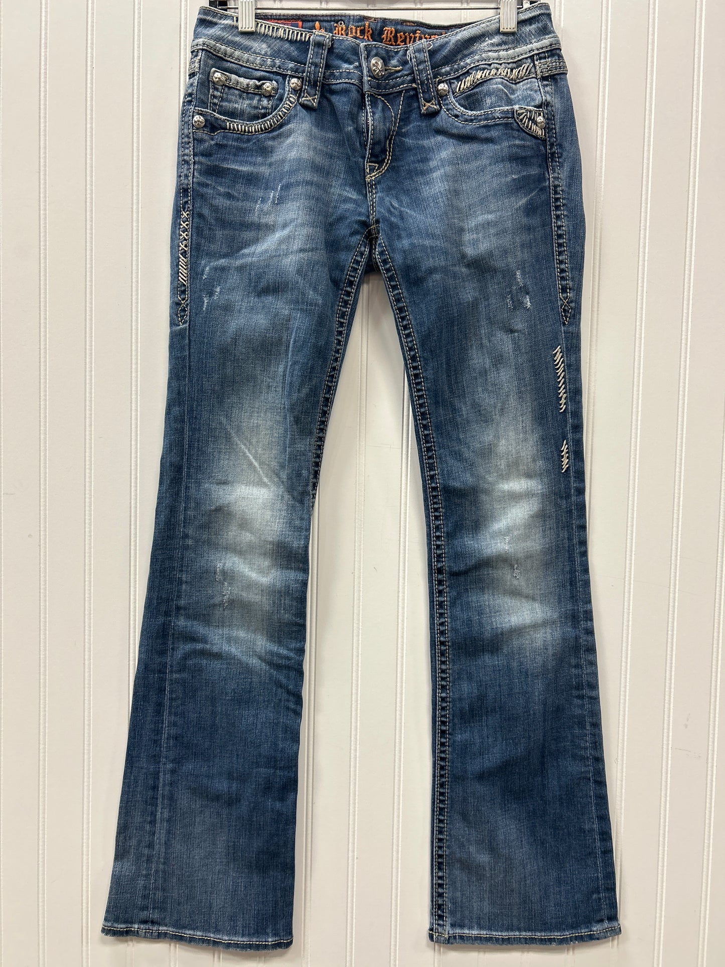 Jeans Straight By Rock Revival In Blue Denim, Size:6
