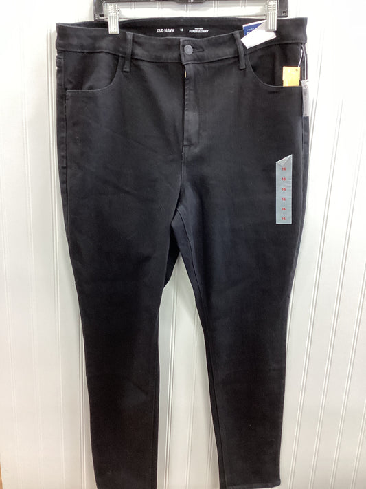 Jeans Skinny By Old Navy In Black Denim, Size:16