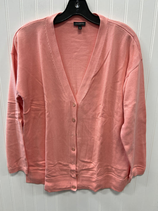 Cardigan By Talbots In Peach, Size:L
