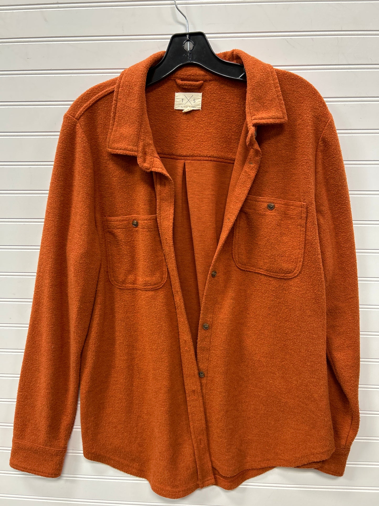 Jacket Shirt By Thread And Supply In Orange, Size:L