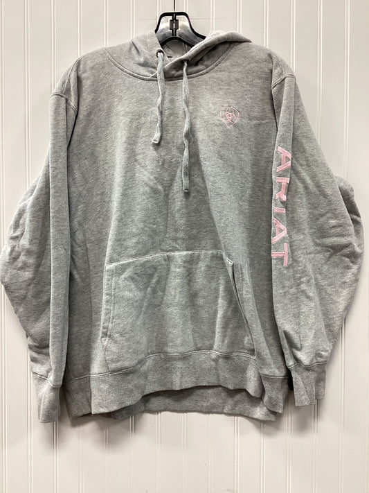 Sweatshirt Hoodie By Ariat In Grey, Size:Xl
