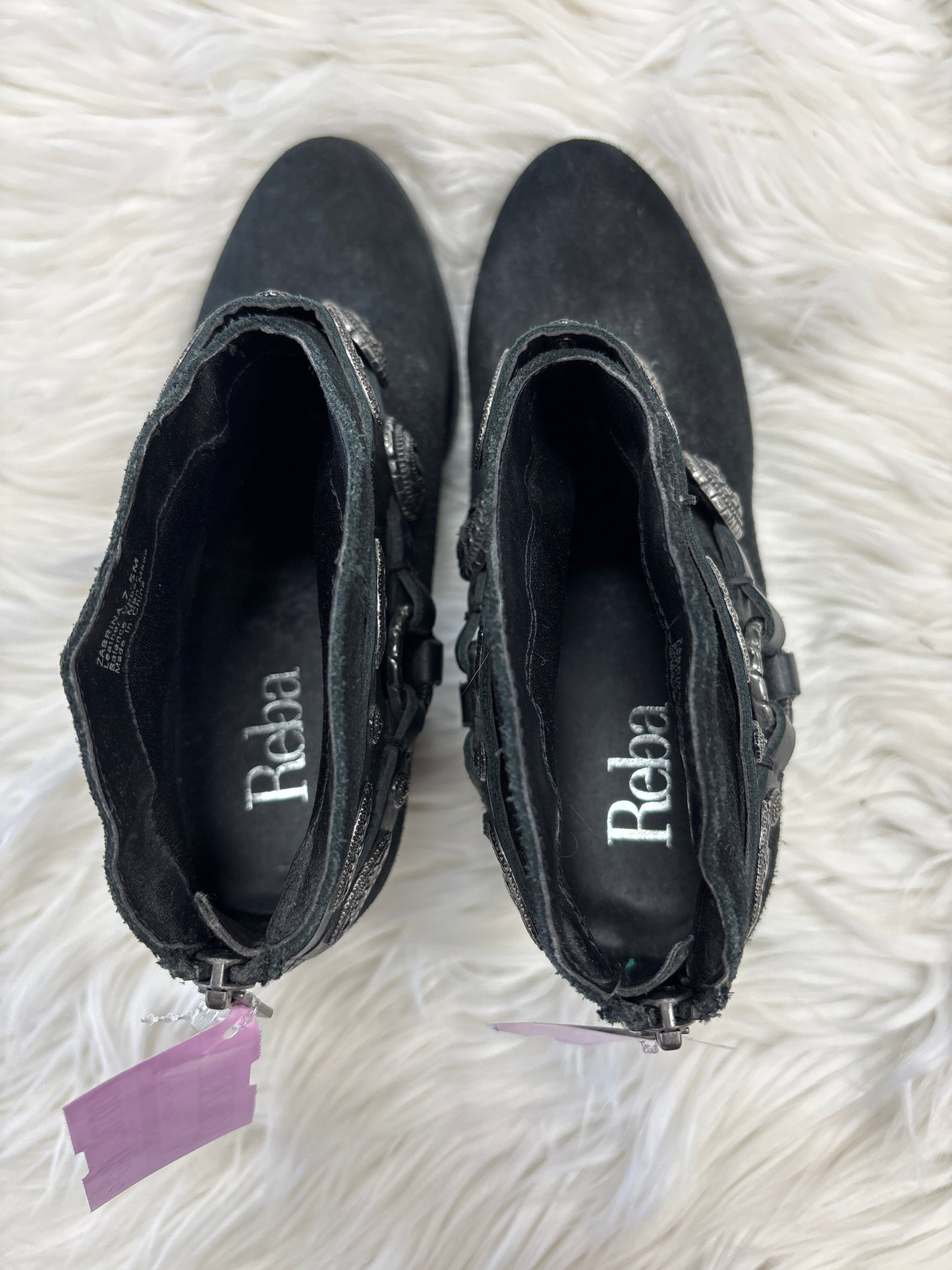 Boots Ankle Heels By Reba In Black, Size:7.5