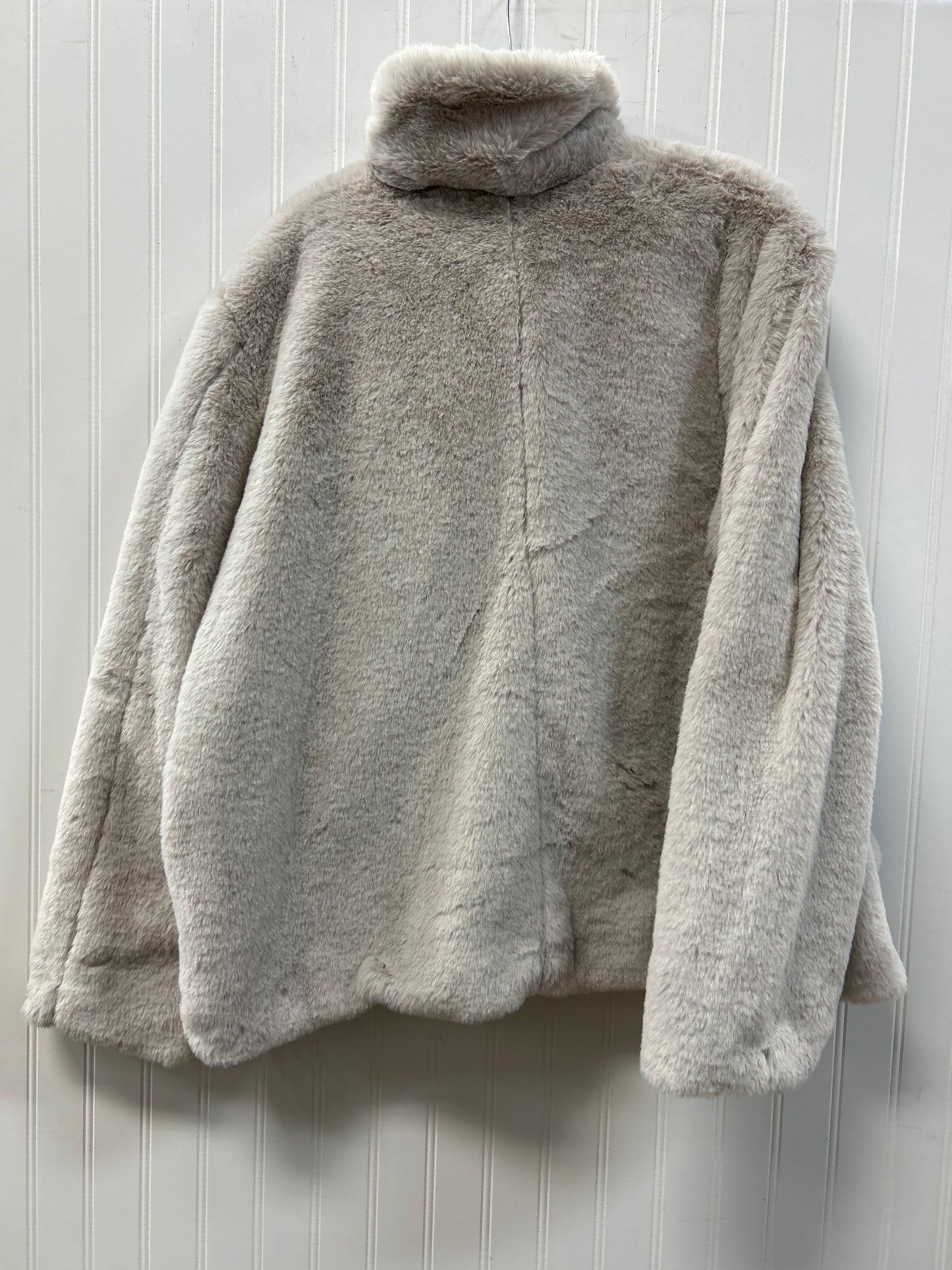 Coat Faux Fur & Sherpa By Simply Vera In Grey, Size:1X