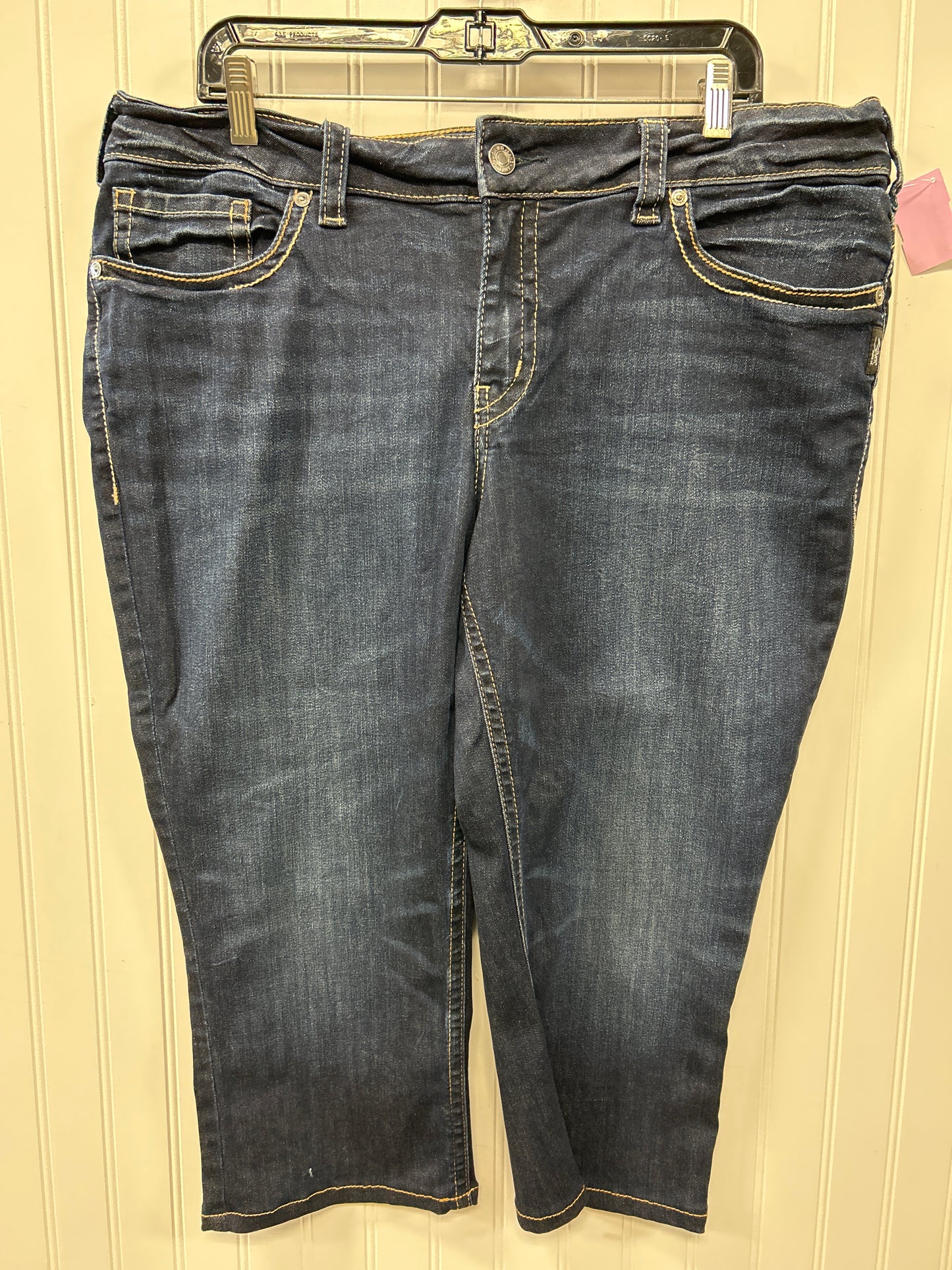 Capris By Silver In Blue Denim, Size:18