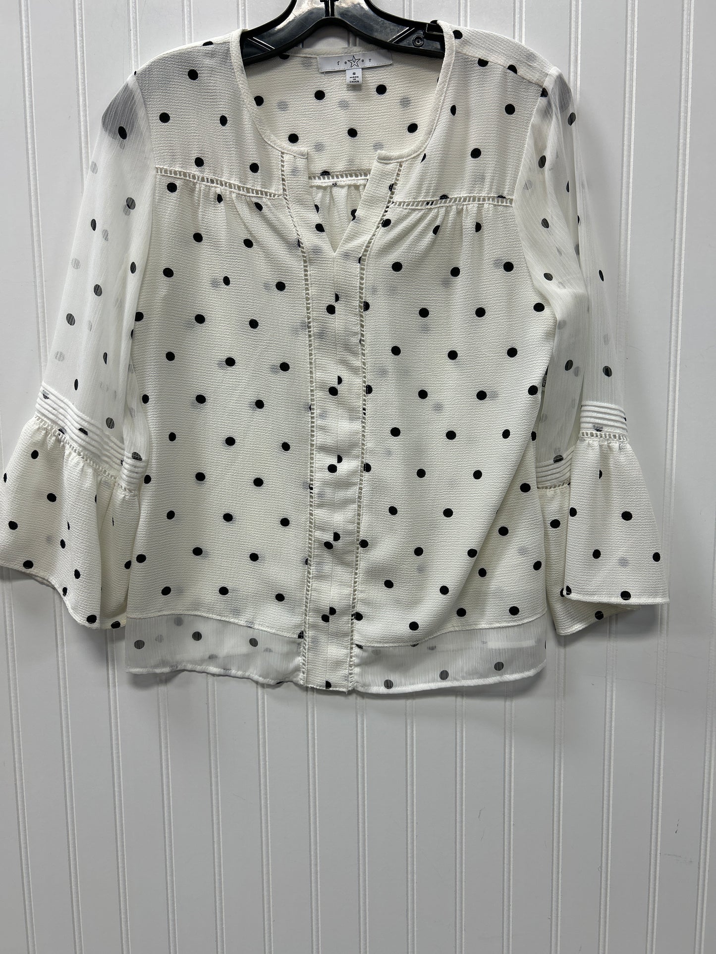 Blouse Ls By Fever In Polkadot Pattern, Size:S