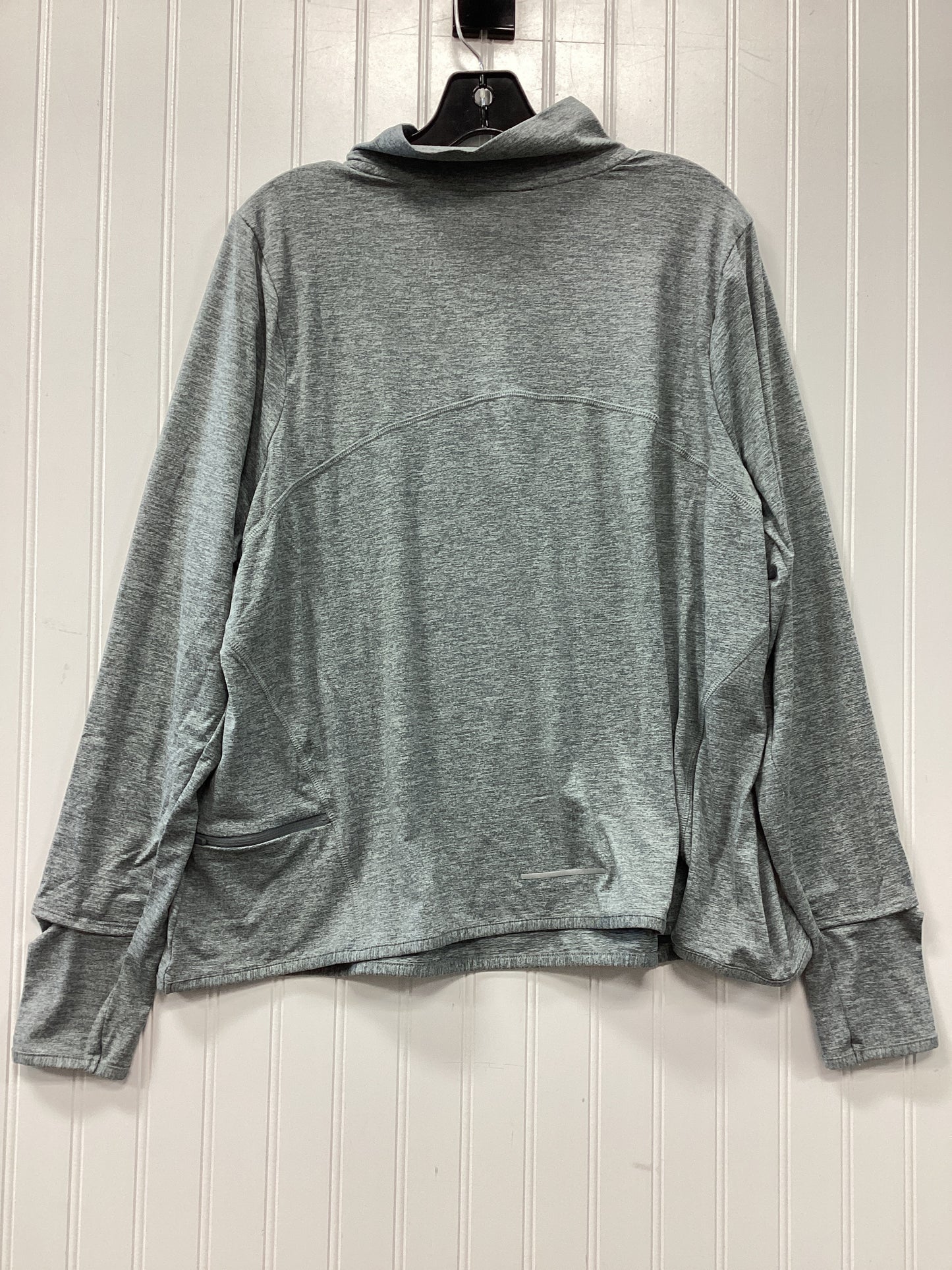 Athletic Top Ls Collar By Nike In Grey, Size:2X