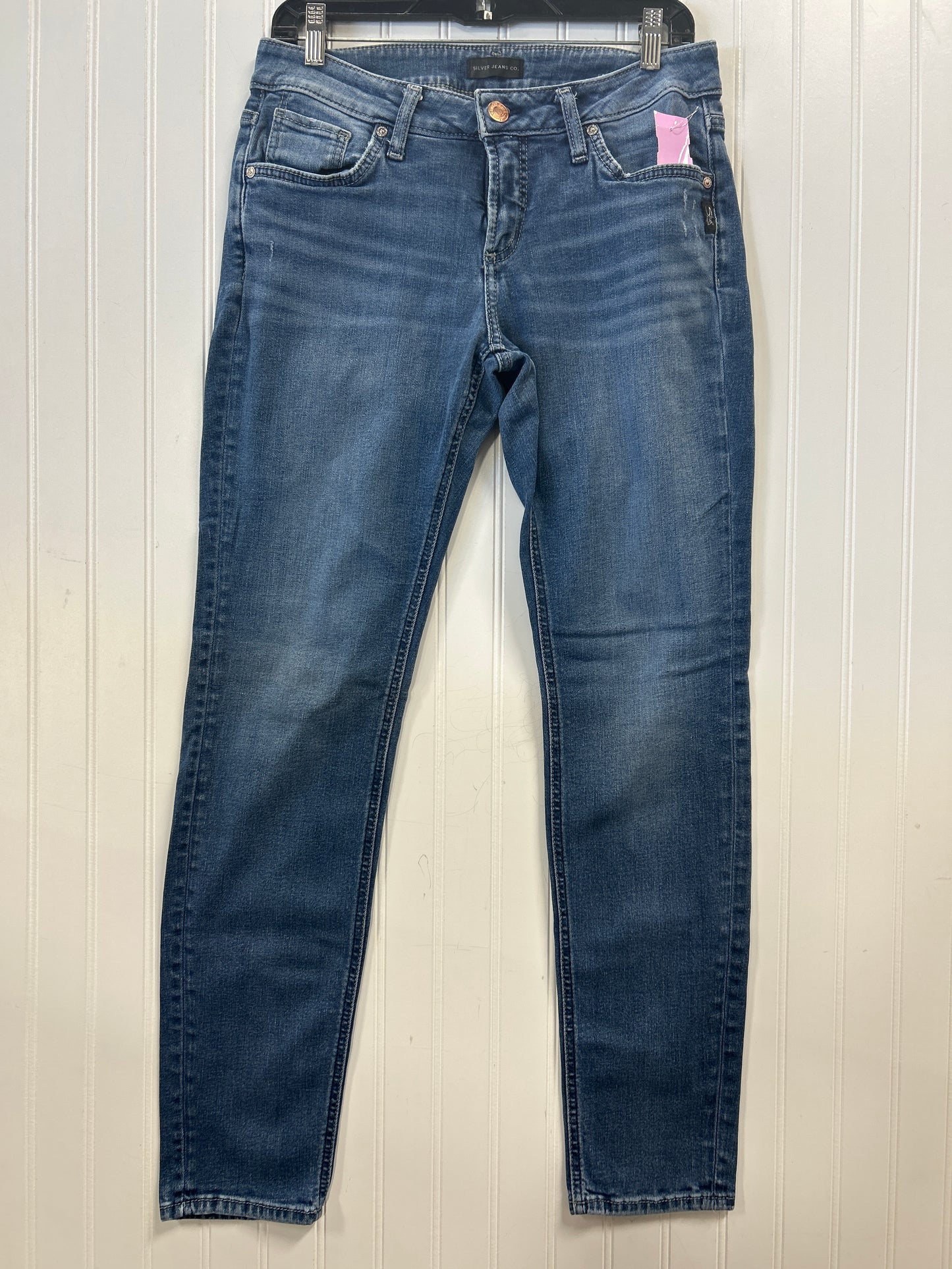 Jeans Skinny By Silver In Blue Denim, Size:8